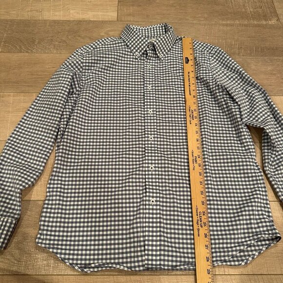 LUCKY BRAND MENS SLIM FIT LARGE 16-16.5 34/35 BLUE PLAID LONG SLEEVE BUTTON SHI - Picture 3 of 8
